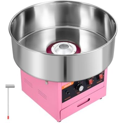 VEVOR Elektrische suikerspin machine, 000 W, toonbank, lade Ideaal voor thuis, carnaval, verjaardag, familiefeest, met roestvrijstalen kom, diameter 52 cm VEVOR Elektrische suikerspin machine, 000 W, toonbank, lade Ideaal voor thuis, carnaval, verjaardag, familiefeest, met roestvrijstalen kom, diameter 52 cm