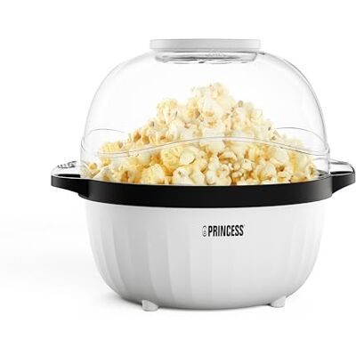 Princess Popcornmachine, 4,5 l, mengstok voor perfecte popcorn, botersmeltpot, transparant deksel, serveerschaal, eenvoudige reiniging, antislip voeten, compact, 450 W, 292980 Princess Popcornmachine, 4,5 l, mengstok voor perfecte popcorn, botersmeltpot, transparant deksel, serveerschaal, eenvoudige reiniging, antislip voeten, compact, 450 W, 292980