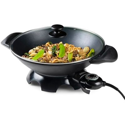 Domo DO-8708W DO8708W elektrische wok, gegoten aluminium, 5 liter Domo DO-8708W DO8708W elektrische wok, gegoten aluminium, 5 liter