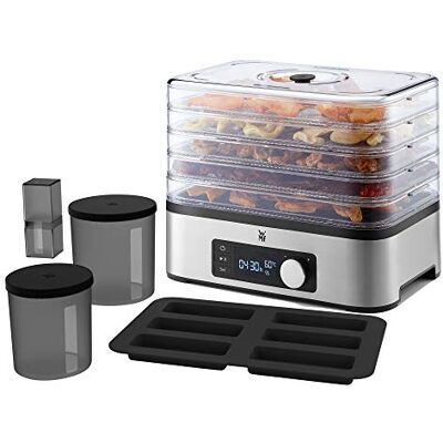 WMF Kitchenminis 0415250011 Voedseldroger Cromargan roestvrij staal, 5 dienbladen, BPA-vrij, programmeerbaar, gedroogde vruchten, groenten, paddenstoelen, graanrepen WMF Kitchenminis 0415250011 Voedseldroger Cromargan roestvrij staal, 5 dienbladen, BPA-vrij, programmeerbaar, gedroogde vruchten, groenten, paddenstoelen, graanrepen