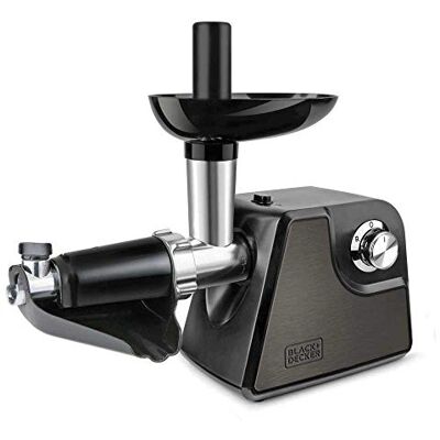 Black & Decker BXMM1000E Vleesmolen, 1000 W, messen van roestvrij staal, accessoires: kebbe-adapter en worstadapter Black & Decker BXMM1000E Vleesmolen, 1000 W, messen van roestvrij staal, accessoires: kebbe-adapter en worstadapter