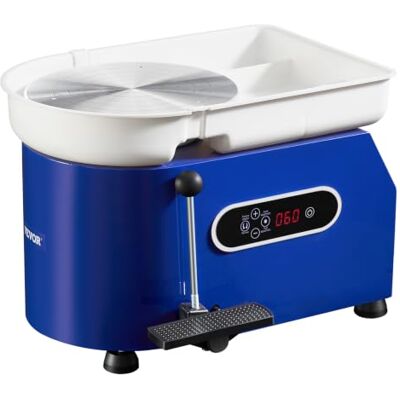 VEVOR 450 W pottenbakkerijtoren voor creatief werk, kleiwiel van 28 cm, verstelbaar van 60-300 rpm, met handgreep en pedaal, afneembare ABS-schaal, accessoireset voor volwassenen en beginners VEVOR 450 W pottenbakkerijtoren voor creatief werk, kleiwiel van 28 cm, verstelbaar van 60-300 rpm, met handgreep en pedaal, afneembare ABS-schaal, accessoireset voor volwassenen en beginners