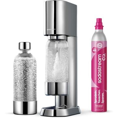 sodastream ensō Bruiswater- en frisdrankmachine, 1 fles, 1 l, vaatwasmachinebestendig + 1 navulverpakking voor gas 60 l om vast te klikken, roestvrijstalen afwerking sodastream ensō Bruiswater- en frisdrankmachine, 1 fles, 1 l, vaatwasmachinebestendig + 1 navulverpakking voor gas 60 l om vast te klikken, roestvrijstalen afwerking