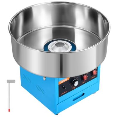 VEVOR Machine électrique pour barbe à papa Soffice 1000 W de comptoir Bleu Idéal pour la maison, carnaval, anniversaire, fête de famille, avec bol en acier inoxydable diamètre 52 cm VEVOR Machine électrique pour barbe à papa Soffice 1000 W de comptoir Bleu Idéal pour la maison, carnaval, anniversaire, fête de famille, avec bol en acier inoxydable diamètre 52 cm