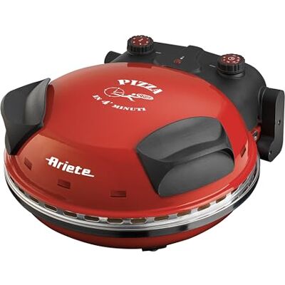 Ariete 909 Pizzaoven, 400 graden, kookt pizza in 4 minuten, vuurvaste stenen plaat met een diameter van 33 cm, 1200 watt, timer van 30 minuten, rood Ariete 909 Pizzaoven, 400 graden, kookt pizza in 4 minuten, vuurvaste stenen plaat met een diameter van 33 cm, 1200 watt, timer van 30 minuten, rood