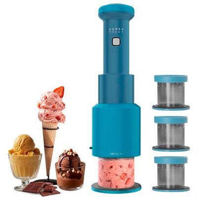 Cecotec Gelatec Easymove IJsmachine, 250 W, 5 programma's, romige verticale mix, ijs, sorbets en dranken in 3 stappen, 3 potten van 260 ml, scheidbaar mes Cecotec Gelatec Easymove IJsmachine, 250 W, 5 programma's, romige verticale mix, ijs, sorbets en dranken in 3 stappen, 3 potten van 260 ml, scheidbaar mes