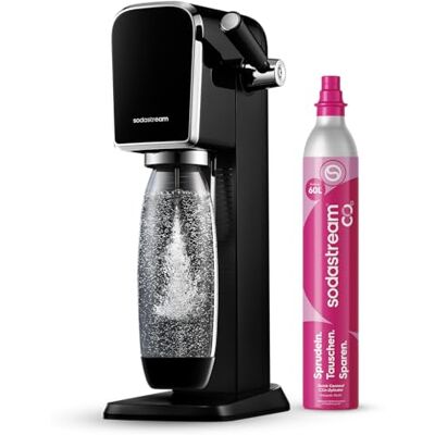 sodastream Art zwart, bruiswatertoestel om kraanwater in bruisend water te veranderen, inclusief Co2-cilinder, 1 fles (1 l), 18,4 x 29,7 x 44,4 cm. sodastream Art zwart, bruiswatertoestel om kraanwater in bruisend water te veranderen, inclusief Co2-cilinder, 1 fles (1 l), 18,4 x 29,7 x 44,4 cm.