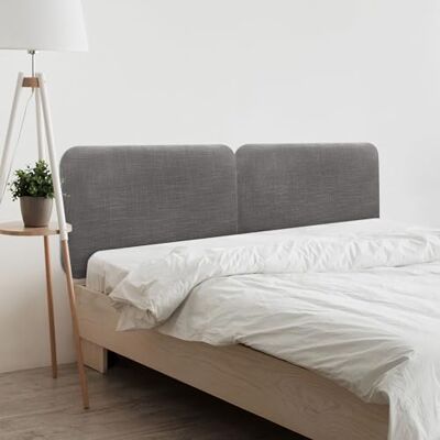 DHOME Gestoffeerd hoofdeinde, glad, afgerond, van natuurlijk linnen, voor akoestische muur, absorberend, hoofdeinde, slaapkamer (donkergrijs, 160 cm, dubbel) DHOME Gestoffeerd hoofdeinde, glad, afgerond, van natuurlijk linnen, voor akoestische muur, absorberend, hoofdeinde, slaapkamer (donkergrijs, 160 cm, dubbel)