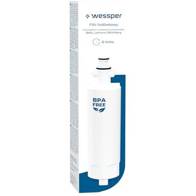Wessper 1 x 4874960100 vriezer, koelkast, vervangingswaterfilter compatibel met Beko 4874960100 4394650100, 9256712, SBS4K; Blomberg IWD1004ET, KFD9952PXDUK; Grundig 4879600000. Lamona LAM6100 HJA6110 Wessper 1 x 4874960100 vriezer, koelkast, vervangingswaterfilter compatibel met Beko 4874960100 4394650100, 9256712, SBS4K; Blomberg IWD1004ET, KFD9952PXDUK; Grundig 4879600000. Lamona LAM6100 HJA6110