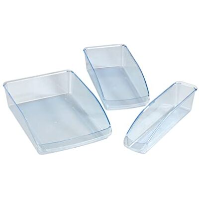 WENKO Set van 3 opbergdozen voor koelkast, polystyreen, transparant, 22,5 x 8 x 33 cm WENKO Set van 3 opbergdozen voor koelkast, polystyreen, transparant, 22,5 x 8 x 33 cm