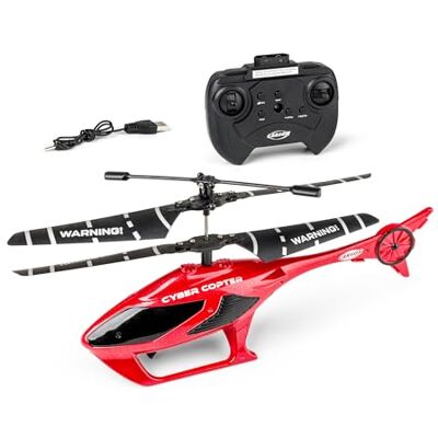 Carson Cyber Copter IR 2Ch RTF helikopter voor beginners, speelgoed met afstandsbediening, rood Carson Cyber Copter IR 2Ch RTF helikopter voor beginners, speelgoed met afstandsbediening, rood