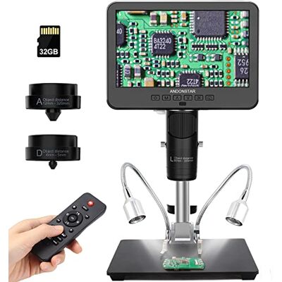 Andonstar AD246S-M HDMI digitale microscoop 2000x, 3 lenzen 2160p UHD video-opname, 7" LCD soldeermicroscoop Andonstar AD246S-M HDMI digitale microscoop 2000x, 3 lenzen 2160p UHD video-opname, 7" LCD soldeermicroscoop