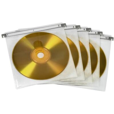 Hama Dubbele beschermhoezen (van kunststof, voor CD/DVDs/Blu-Ray, 2 cd's per hoes, 50 stuks), wit/transparant Hama Dubbele beschermhoezen (van kunststof, voor CD/DVDs/Blu-Ray, 2 cd's per hoes, 50 stuks), wit/transparant