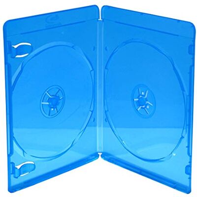 MediaRange BOX39-2-50 opbergdoos voor twee Blu-Ray-schijven, blauw, transparante cd-/dvd-etui MediaRange BOX39-2-50 opbergdoos voor twee Blu-Ray-schijven, blauw, transparante cd-/dvd-etui