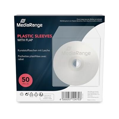 MediaRange BOX64 beschermhoes van kunststof voor cd's en dvd's, grijs MediaRange BOX64 beschermhoes van kunststof voor cd's en dvd's, grijs