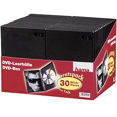 Hama standaard hoesje (voor dvd's, ook geschikt voor cd's en blu-rays, met folie voor het inleggen van de hoes, set van 30) zwart Hama standaard hoesje (voor dvd's, ook geschikt voor cd's en blu-rays, met folie voor het inleggen van de hoes, set van 30) zwart