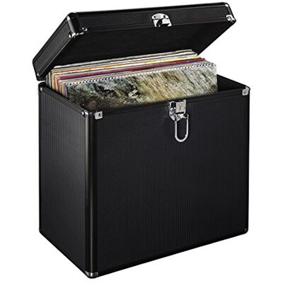Hama Koffer (LP 50, aluminium look, aluminium, voor het opbergen van 50 schijven, afsluitbaar, vinyl opbergdoos, schijfbehuizing) zwart Hama Koffer (LP 50, aluminium look, aluminium, voor het opbergen van 50 schijven, afsluitbaar, vinyl opbergdoos, schijfbehuizing) zwart
