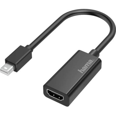 Hama Mini-DisplayPort naar HDMI-adapter (4K Ultra HD kwaliteit, mini-displaypoort mannelijk naar HDMI-aansluiting, ideaal voor MacBook Air/Macbook Pro/Mac Pro/Mac Mini Full HD, zwart Hama Mini-DisplayPort naar HDMI-adapter (4K Ultra HD kwaliteit, mini-displaypoort mannelijk naar HDMI-aansluiting, ideaal voor MacBook Air/Macbook Pro/Mac Pro/Mac Mini Full HD, zwart