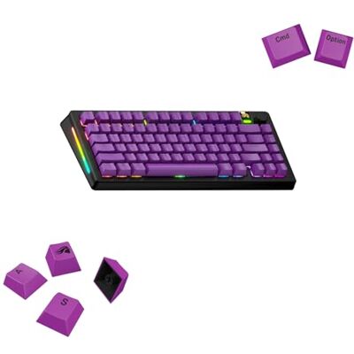 GLORIOUS Gaming GPBT Basics PBT-keycaps, 8 kleuren, epic purple, niet-uitwisbaar, voor mechanische toetsenborden 100, 75, 65 en 60%, ANSI of ISO, Amerikaanse QWERTY lay-out GLORIOUS Gaming GPBT Basics PBT-keycaps, 8 kleuren, epic purple, niet-uitwisbaar, voor mechanische toetsenborden 100, 75, 65 en 60%, ANSI of ISO, Amerikaanse QWERTY lay-out