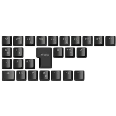 GLORIOUS Gaming 26 stuks ABS Doubleshot V2 keycaps (beschikbaar Duitsland) dubbel gegoten ontwerp, niet uitwisbaar, RGB-compatibel, transparante legendes, voor alle MX hengels zwart GLORIOUS Gaming 26 stuks ABS Doubleshot V2 keycaps (beschikbaar Duitsland) dubbel gegoten ontwerp, niet uitwisbaar, RGB-compatibel, transparante legendes, voor alle MX hengels zwart