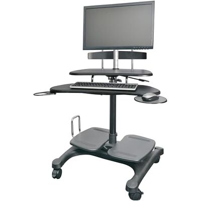 Kantek STS240 Mobiel computerwerkstation met montagepalen voor LCD-monitor Kantek STS240 Mobiel computerwerkstation met montagepalen voor LCD-monitor