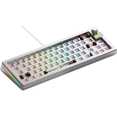 GLORIOUS Gaming GMMK 3 PRO Barebones: klawiatura z gałką, personalizowana aluminiowa obudowa, systeem uszczelek, klawiatura 65% hot swap, pianka dźwiękochłonna, aluminiowy czytnik, ANSI Srebrna GLORIOUS Gaming GMMK 3 PRO Barebones: klawiatura z gałką, personalizowana aluminiowa obudowa, systeem uszczelek, klawiatura 65% hot swap, pianka dźwiękochłonna, aluminiowy czytnik, ANSI Srebrna