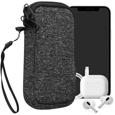 kwmobile Universele smartphonehoes, beschermhoes 12,5 x 6,5 cm, voor XS, 3,5/4 inch, neopreen, antraciet-wit kwmobile Universele smartphonehoes, beschermhoes 12,5 x 6,5 cm, voor XS, 3,5/4 inch, neopreen, antraciet-wit