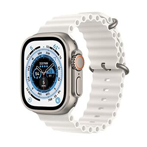 Apple Horloge Ultra GPS + Cellular, 49 mm titanium behuizing met witte oceaanarmband