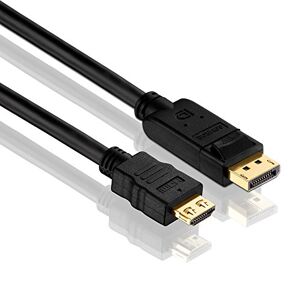 PureLink PI5100-030 DisplayPort naar HDMI adapterkabel (2K FullHD (1080p), Ethernet, DisplayPort (20 pin) naar HDMI A mannelijk (19-polig) 3 m, zwart