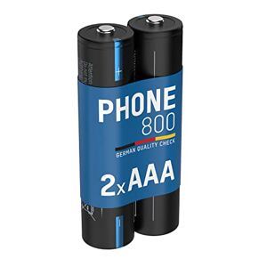 Ansmann Oplaadbare HR03 Phone 800 mAh batterijen (2 stuks) – DECT-batterijen voor draadloze telefoon of babyfoon – batterijen met snel opladen en lage zelfontlading