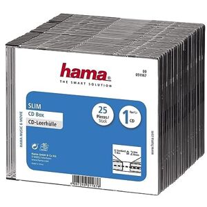 Hama Beschermhoes "Slim" (voor CD's en Blu-ray-schijven, ultradun, met één vel om te wikkelen, 25 stuks) zwart/transparant