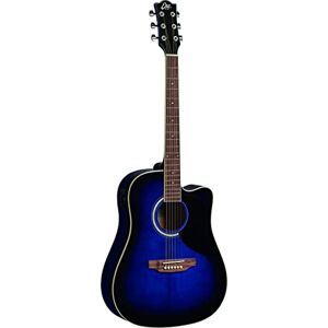 Eko RANGER CW EQ Blue Sunburst akoestische gitaar met equalizer, kleur Sunburst blauw