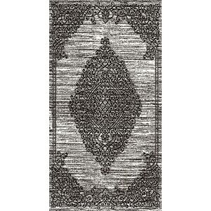 MANI TEXTILE Oosterse tapijt, grijs, zilverkleurig, afmetingen 200 x 300 cm
