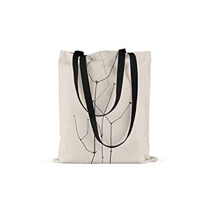 Bonamaison Tas met lange zwarte handgrepen, boodschappentas, boodschappentas, opvouwbaar, canvas, afmetingen: 48 x 55 cm