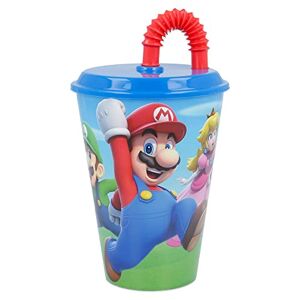 Stor Super Mario Herbruikbare beker met deksel en rietje, 430 ml