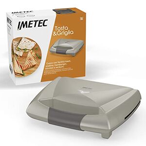 Imetec Tosta&Griglia broodrooster, gestreepte XL en platen met antiaanbaklaag, aan-/uitschakelaar, plaatverwarmingsindicator, vergrendelingshaken, kabelhaspel 800 W