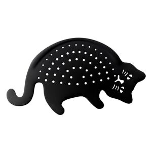 Fisura Originele halve maan zeef. Pastazeef in kattenvorm. Zwarte keukenzeef. Multifunctionele zeef 33x17.5 ABS