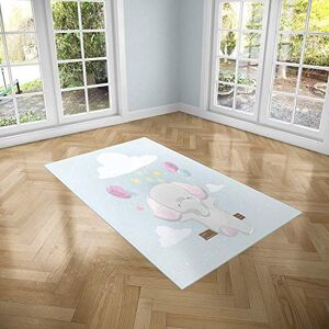 OEDIM Vloerkleed voor kinderkamer, olifant pvc, 95 x 120 cm, tapijt van pvc, vinylvloer, huisdecoratie, Sintasol-vloer, kinderbeschermingsvloer