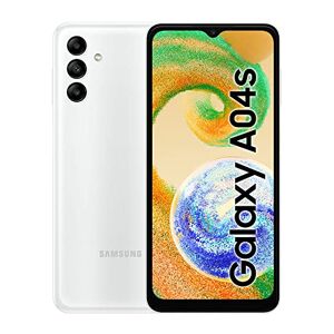 Samsung Android 12 Galaxy A04s smartphone, 6,5 inch Infinity-V HD+ display, 3 GB RAM en 32 GB uitbreidbaar intern geheugen, 5000 mAh batterij, wit [Italiaanse versie]