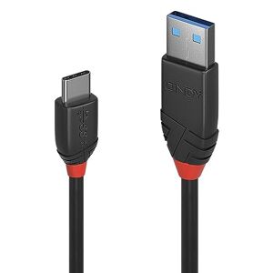 Lindy USB 3.1 type C naar A 3A Black Line kabel 0,5 m