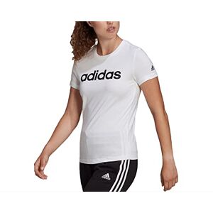 Adidas W Lin T-shirt (korte mouwen) voor dames (1 stuk), Wit/Zwart