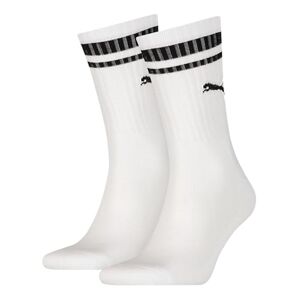 Puma Unisex Crew Heritage Stripe Socks (2 stuks) uniseks sokken (1 stuks), Wit