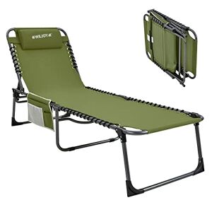 #WEJOY Unisex volwassen klapstoel camping outdoor ligstoel groen L
