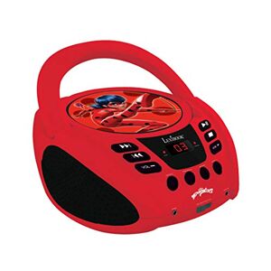 Lexibook RCD108MI, Miraculous cd-speler, microfoonaansluiting, line-in-ingang, batterij of netstroom, rood/zwart
