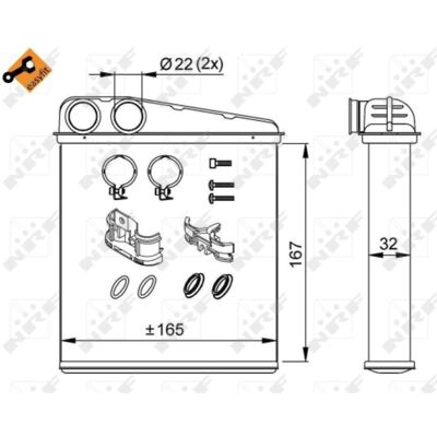 Warmtewisselaar, Interieur Verwarming Nrf 58211 Warmtewisselaar, Interieur Verwarming Nrf 58211