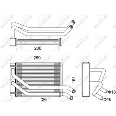 Warmtewisselaar, Interieur Verwarming Nrf 54313 Warmtewisselaar, Interieur Verwarming Nrf 54313