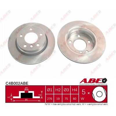 Remschijf Abe C4b002 Achter, Geventileerd, Sterk Gecarboniseerd, 1 Stuk Remschijf Abe C4b002 Achter, Geventileerd, Sterk Gecarboniseerd, 1 Stuk