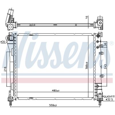 Radiator, Motorkoeling Nissens 606159 Radiator, Motorkoeling Nissens 606159