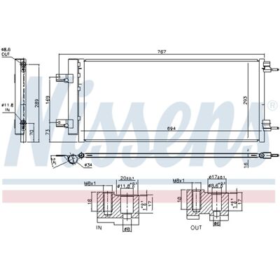 Condensator, Airconditioning Nissens 940734 Condensator, Airconditioning Nissens 940734
