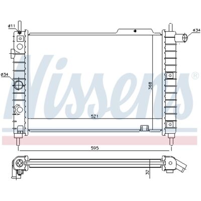 Radiator, Motorkoeling Nissens 63058a Radiator, Motorkoeling Nissens 63058a